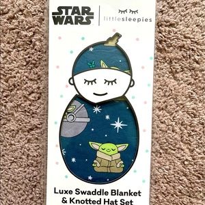 Star War Swaddle and knotted hat Set
